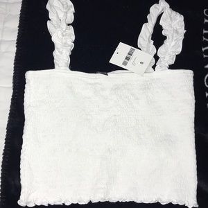 Forever 21 Ruffled Smocked Crop Top